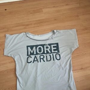 Gray Short Sleeve Tee with 'More Cardio' Print
